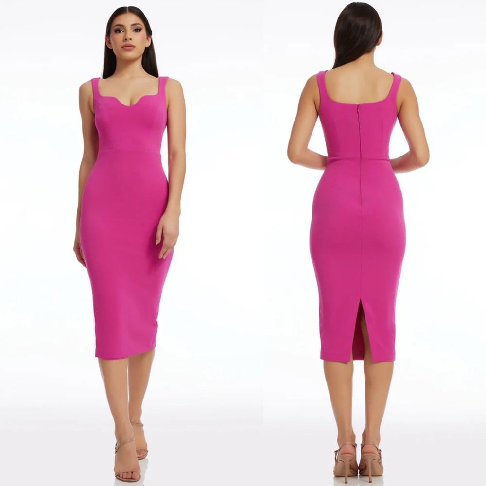 Dress the Population Pink Midi Dress